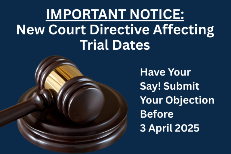 Directive affecting court dates